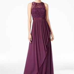 Lace Illusion Halter Gown